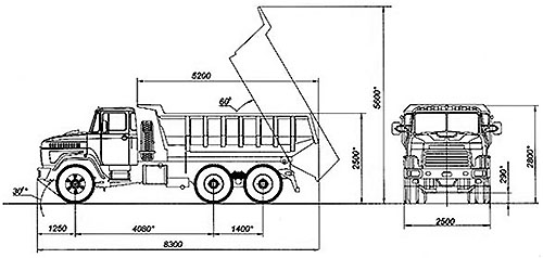 Чертеж КрАЗ-65055