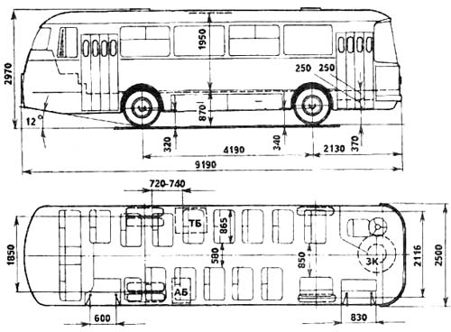 Чертеж ЛАЗ-695Н Чертеж ЛАЗ-695Н