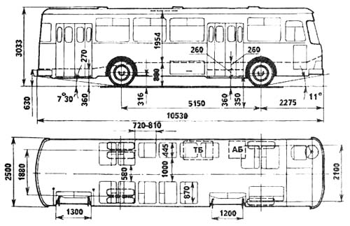 Чертеж ЛиАЗ-677М Чертеж ЛиАЗ-677М