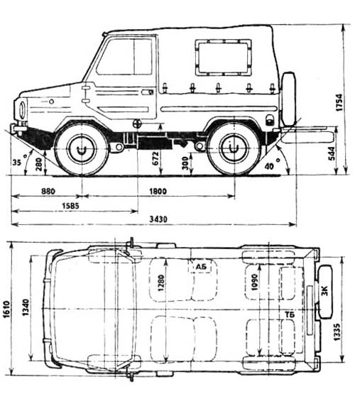 Чертеж ЛуАЗ-1302