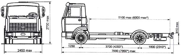 Чертеж МАЗ-437040-040, -437040-041