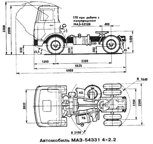 Чертеж МАЗ-54331