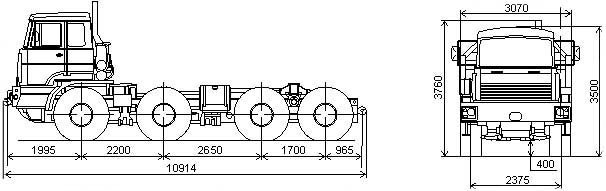 Колесное шасси МЗКТ-79092 чертеж Колесное шасси МЗКТ-79092 чертеж