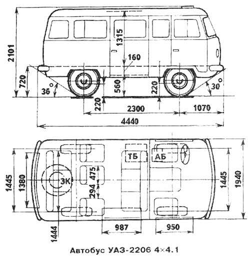 Чертеж УАЗ-2206