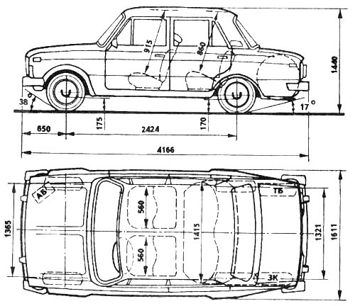 Чертеж ВАЗ-2106 Чертеж ВАЗ-2106