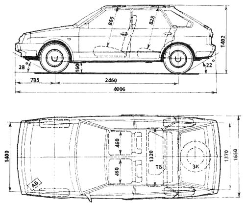 Чертеж ВАЗ-2109