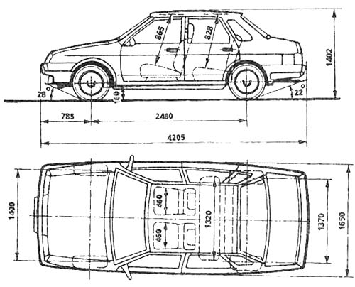 Чертеж ВАЗ-21099