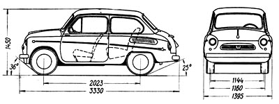 Чертеж ЗАЗ-965 и ЗАЗ-965Б4