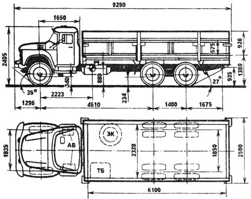 Чертеж ЗИЛ-133ГЯ