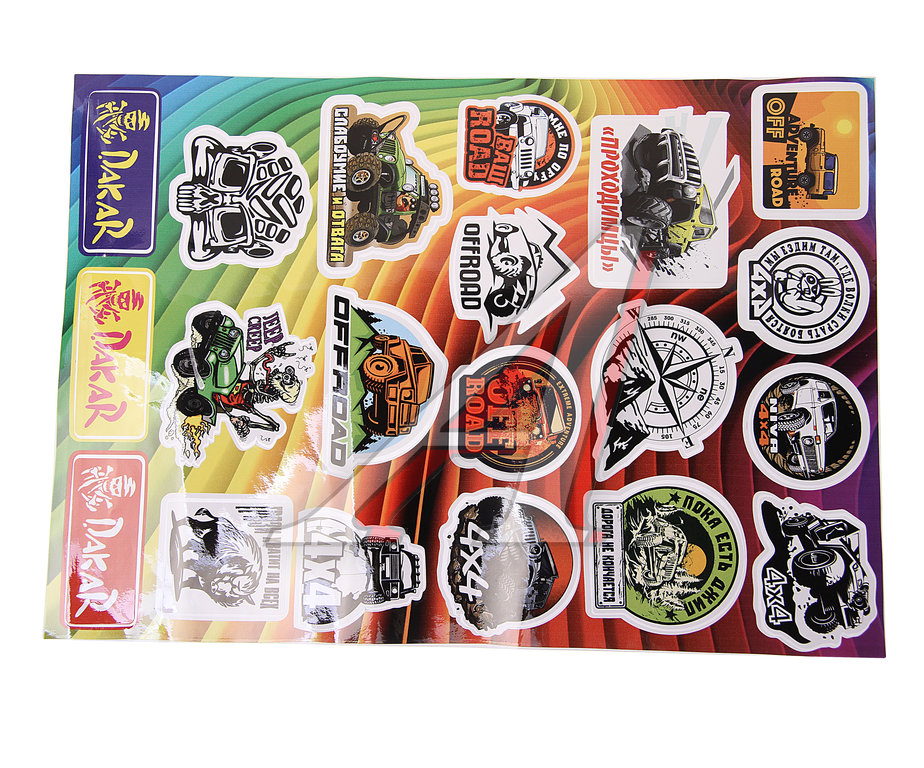 Наклейка виниловая вырезанная Stiker-boom 4х4 №3  35х50см в наборе 1 лист AUTOSTICKERS