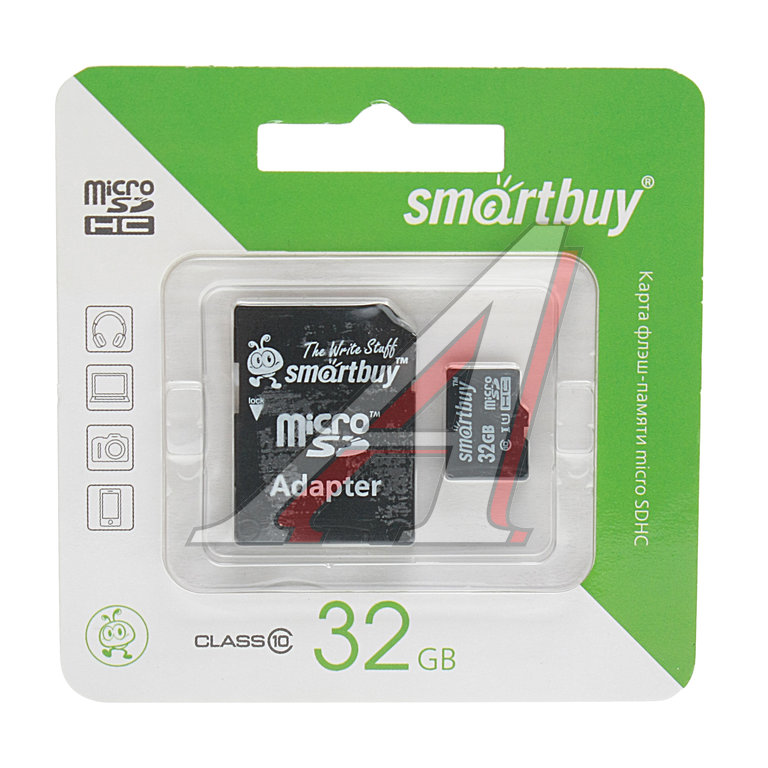Карта памяти smartbuy microsd 32gb class 10 sb32gbsdcl10 01 адаптер