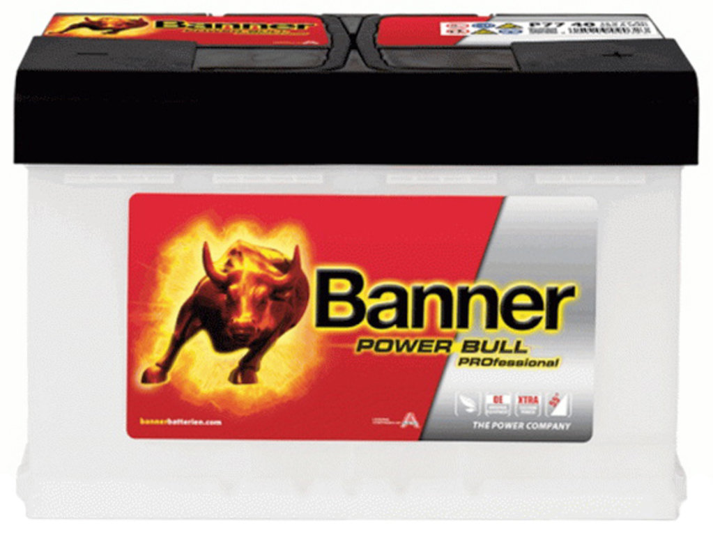 Автомобильные аккумуляторы power. Banner Power bull Pro (77 40) 77r 700a 278x175x190. Аккумулятор banner 77 Ah Power bull professional. АКБ banner Power bull. Аккумулятор banner Power bull p77 40 (77 а/ч, 700 а).