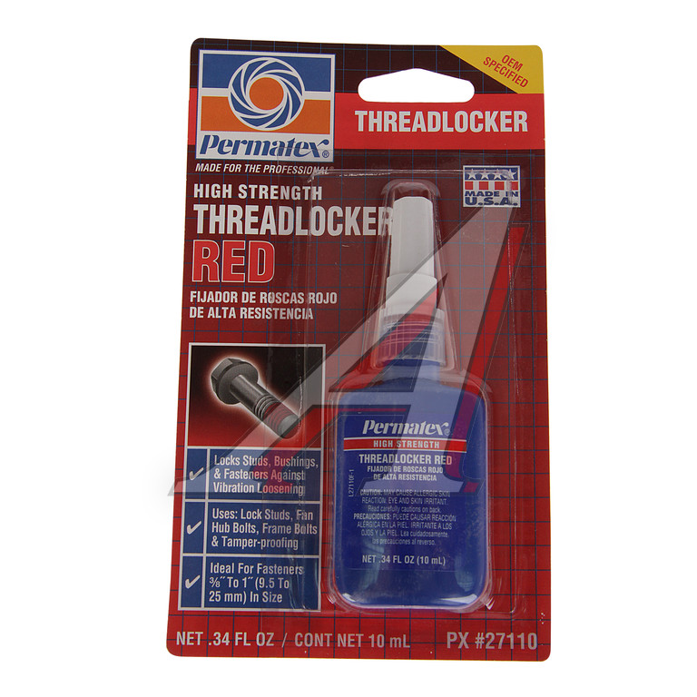 Фиксатор резьбы сильной фиксации красный (9.5-25мм -54С/+150С) 10мл ...