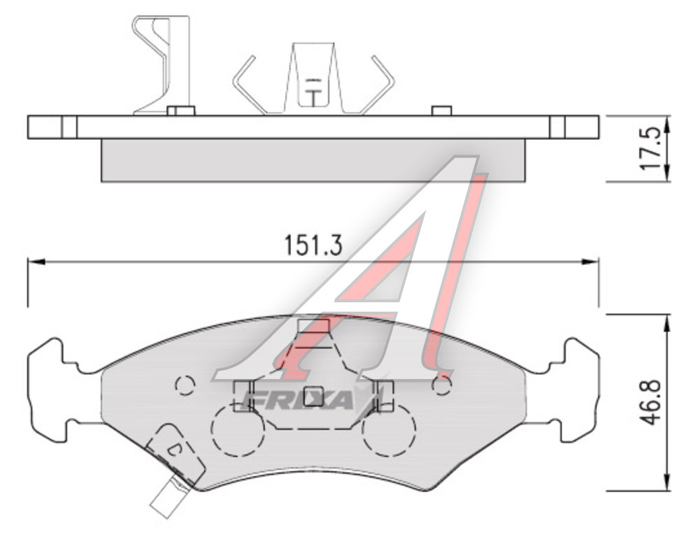 Колодки тормозные KIA Sephia (-97) передние (4шт.) FRIXA