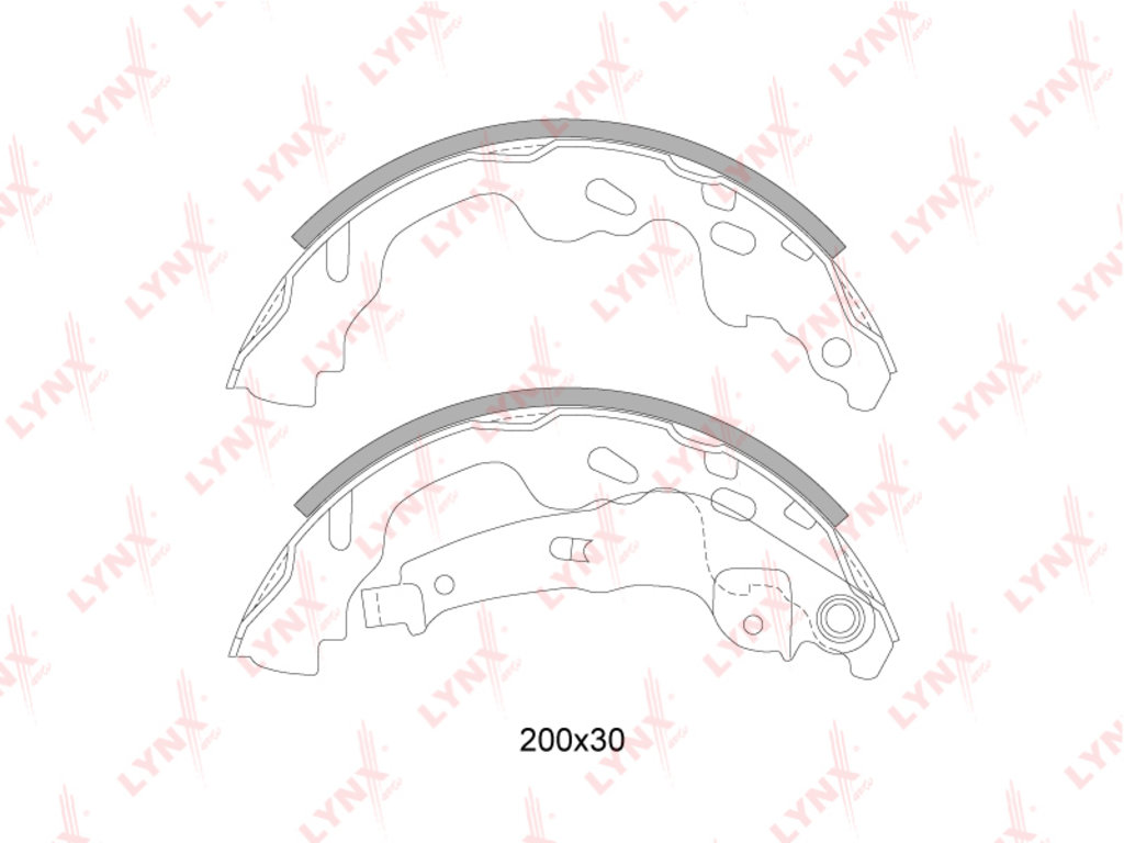 Колодки тормозные SUZUKI Swift (05-10) задние барабанные (4шт.) LYNX