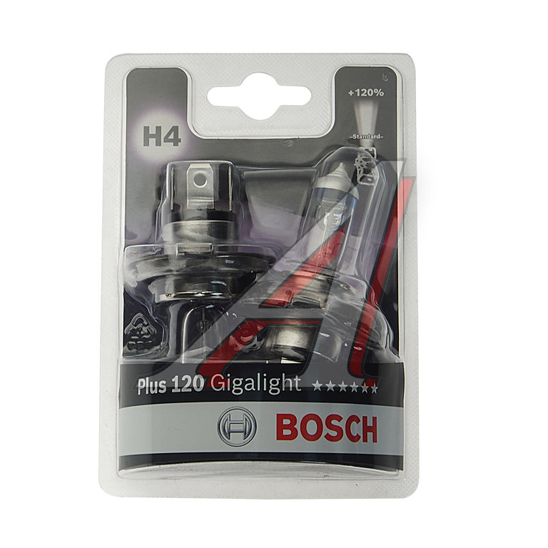 Лампа 12V H4 6055W P43t +120% блистер (2шт.) Gigalight Plus 120 BOSCH