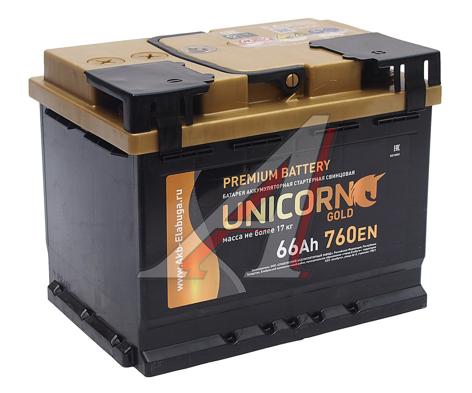 Аккумулятор UNICORN Gold 66Ач обратная полярность