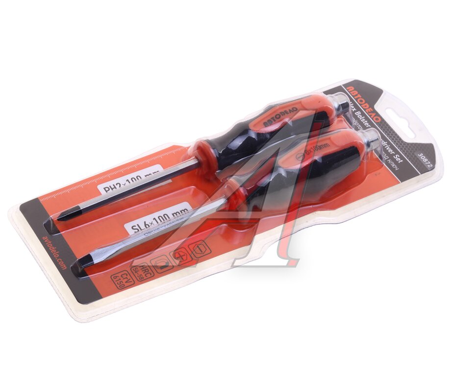 Набор отверток силовых SL6.0,  PH2 2 предмета АВТОДЕЛО, 17241, фото 1 Изображение 1, 30872 Набор отверток силовых SL6.0,  PH2 2 предмета АВТОДЕЛО