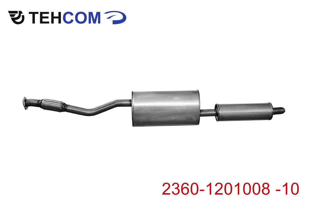 Глушитель УАЗ-2360 Пикап дв.ЗМЗ-409 ЕВРО-4, 5 с резонатором нержавеющая сталь НО ТЕХКОМ