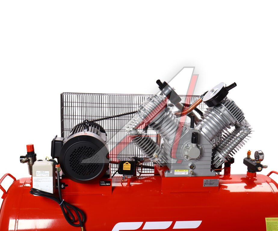 Компрессор поршневой ременной 380В 1200л/мин. ресивер-500л GTE, , фото 3 Изображение 3, GTE-MR45001200A Компрессор поршневой ременной 380В 1200л/мин. ресивер-500л GTE