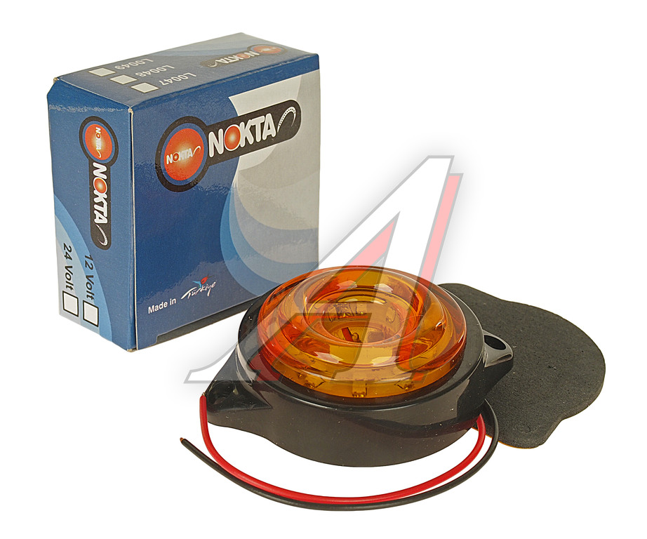 Фонарь габаритный LED 24V, круглый желтый (d=55мм 10светодиодов, солнышко) NOKTA НК0047/LED