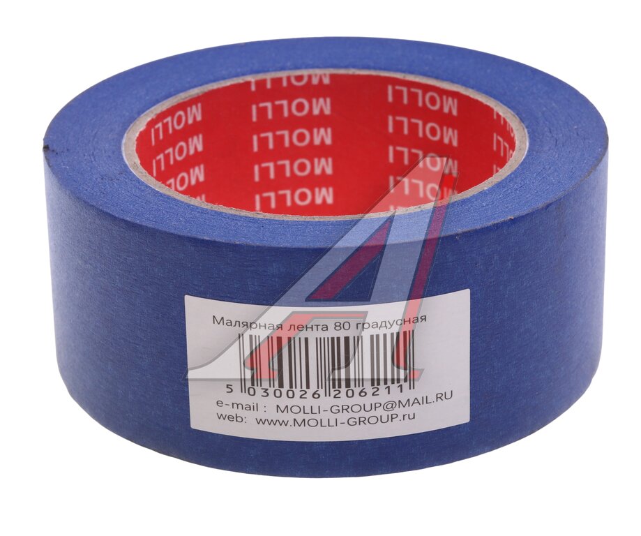 Скотч малярный 48ммх40м синяя (до 80C) MOLLI, MOLLI, фото 1 Изображение 1, 064-01326 Скотч малярный 48ммх40м синяя (до 80C) MOLLI