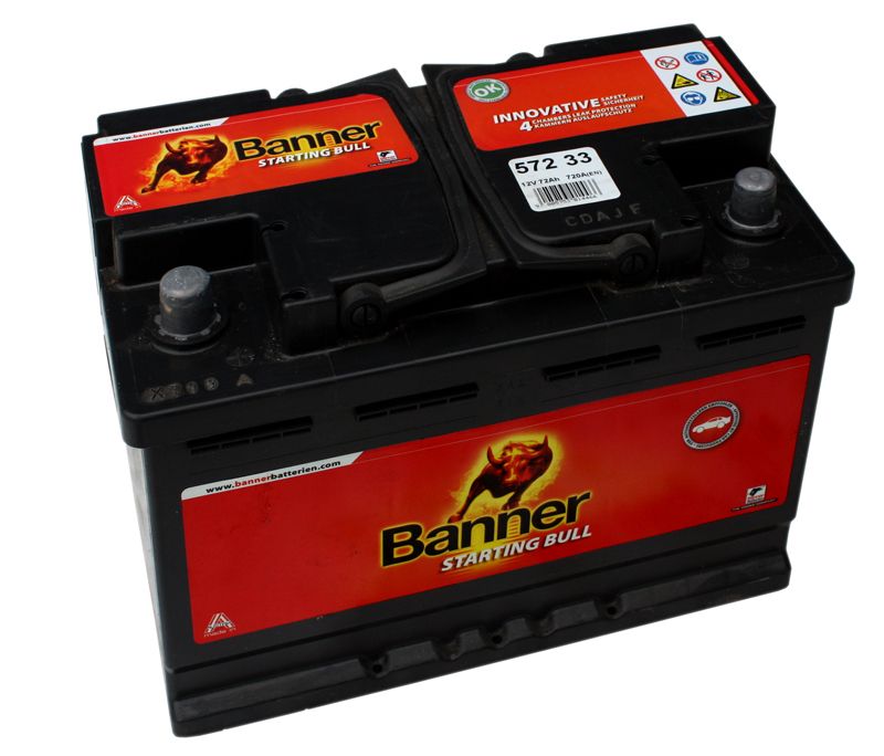 Аккумулятор BANNER Starting Bull 72А/ч - 6СТ72(1) 572 33 - купить в ...