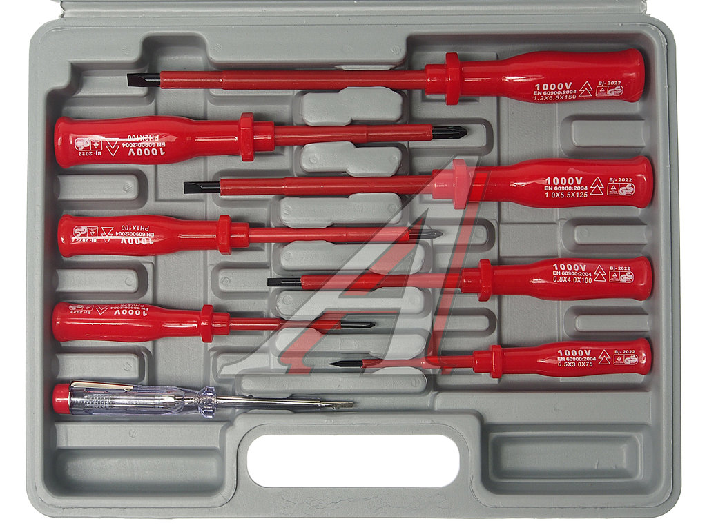 Набор отверток диэлектрических SL3-SL4-SL5.5, SL6.5, PH0-PH2 до 1000В 8 ...