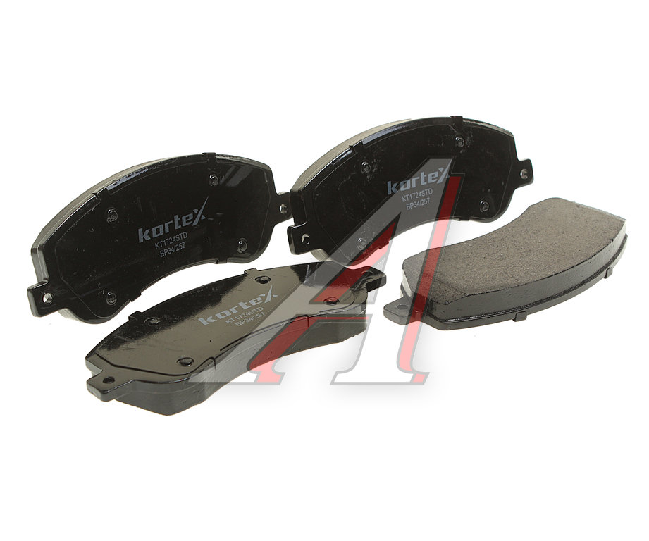 Колодки тормозные FORD Transit (06-) передние (4шт.) KORTEX, GDB1724, 1433952/ 1371402/ 1488962/ 2H0698151/ 6C112K021AE, фото 1 Изображение 1, KT1724STD Колодки тормозные FORD Transit (06-) передние (4шт.) KORTEX