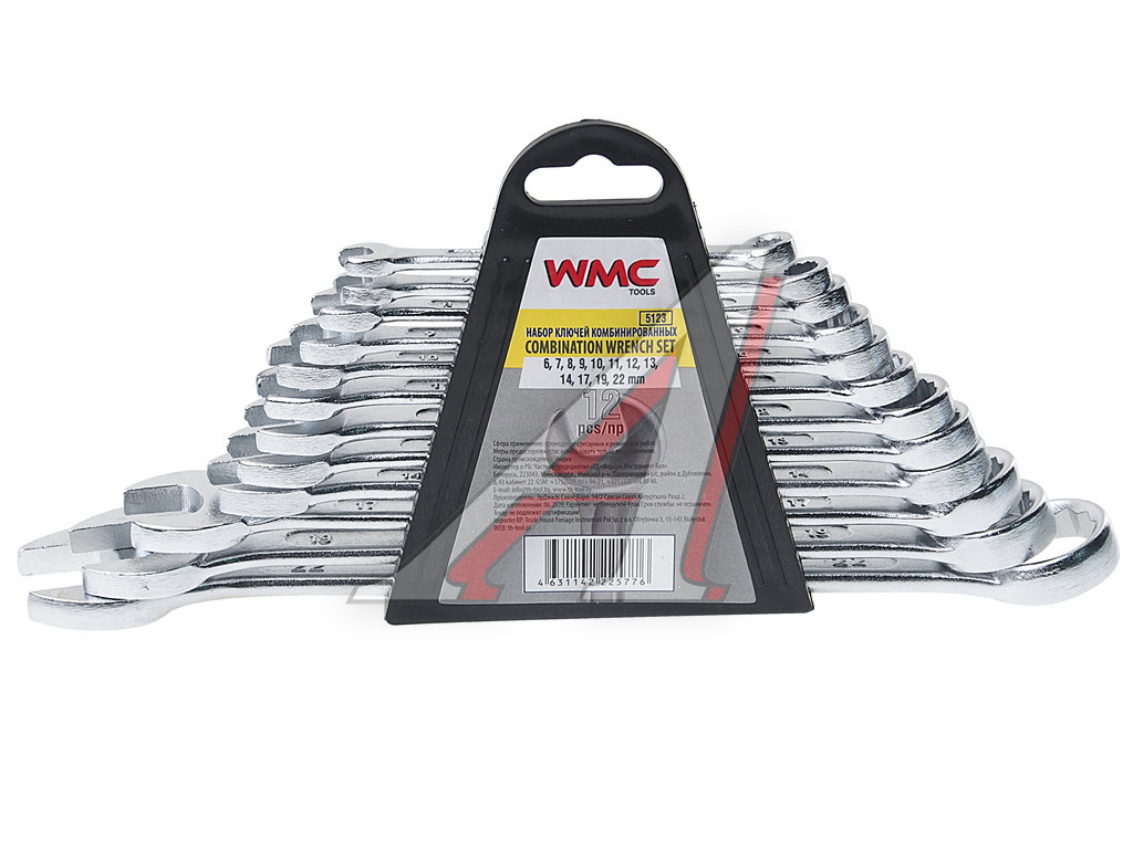 Изображение 1, WMC-5123 Набор ключей комбинированных 6-22мм 12 предметов с держателем WMC TOOLS