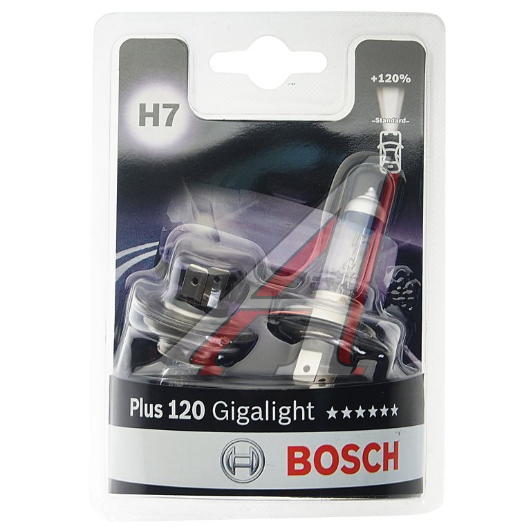 Лампа 12V H7 55W PX26d +120% блистер (2шт.) Gigalight Plus 120 Pure Light BOSCH