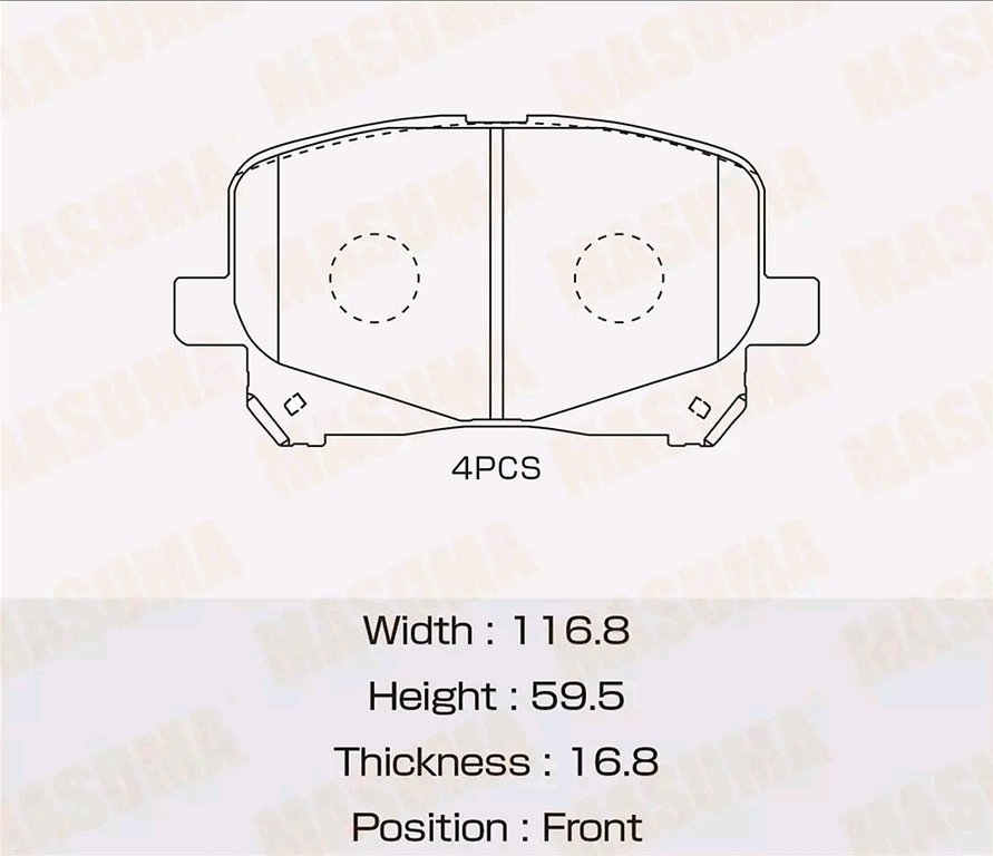 Колодки тормозные TOYOTA Camry (V20) LEXUS передние (4шт.) MASUMA, GDB3152, 04465-20550, фото 2 Изображение 2, MS1448 Колодки тормозные TOYOTA Camry (V20) LEXUS передние (4шт.) MASUMA
