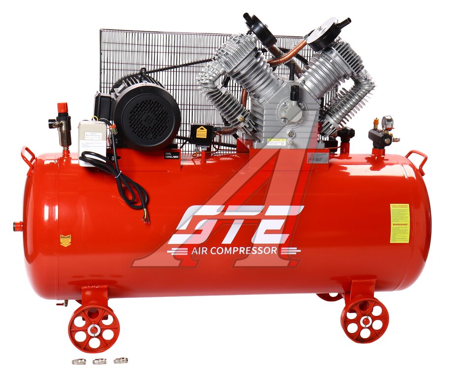 Компрессор поршневой ременной 380В 1200л/мин. ресивер-500л GTE, , фото 1 Изображение 1, GTE-MR45001200A Компрессор поршневой ременной 380В 1200л/мин. ресивер-500л GTE