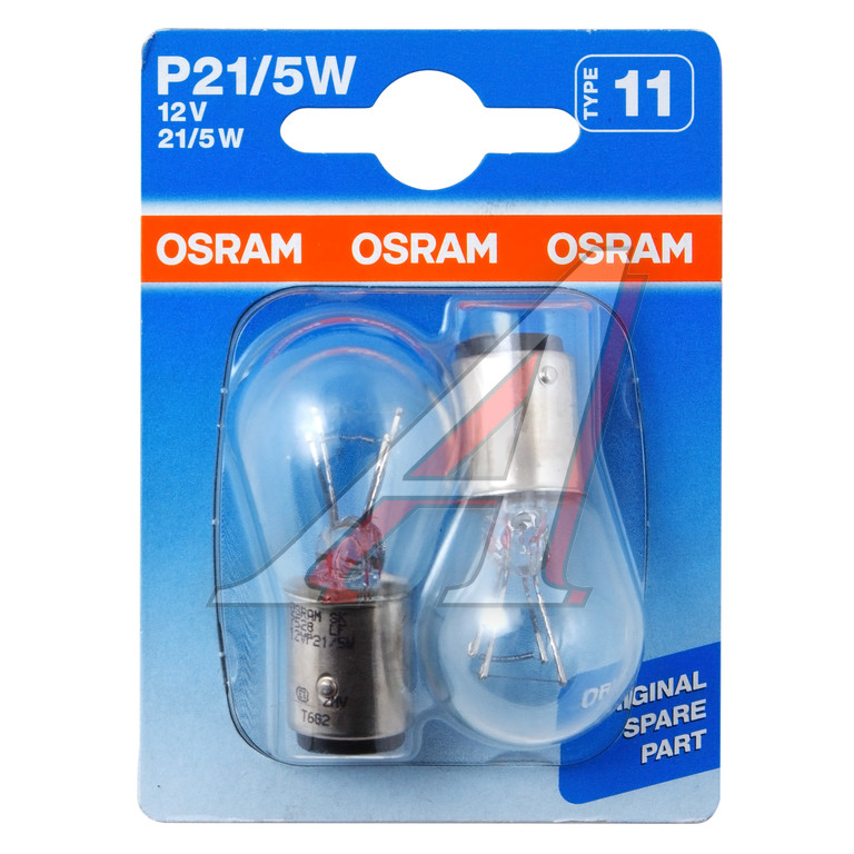 Изображение 3, 7528-02B Лампа 12V P21/5W BAY15d блистер (2шт.) OSRAM