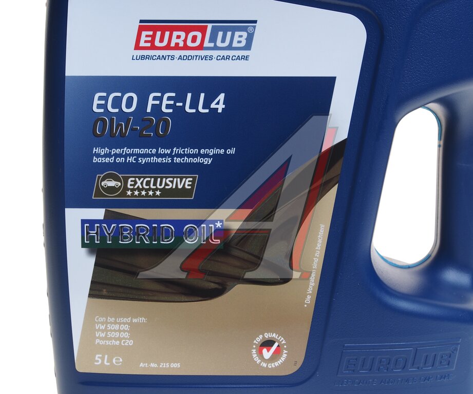 Масло моторное EUROLUB ECO FE LL4 C5 0W20 синт.5л, EUROLUB 0W20, фото 2 Изображение 2, 215005 Масло моторное EUROLUB ECO FE LL4 C5 0W20 синт.5л