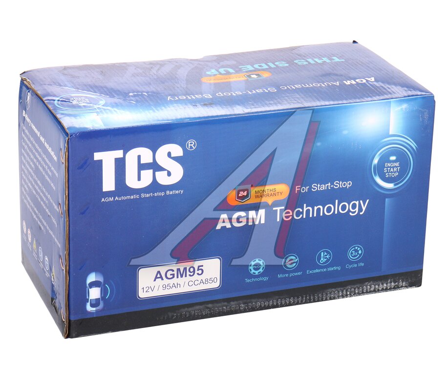 Аккумулятор TCS AGM 95А/ч обратная полярность, TCSAGM95, фото 4 Изображение 4, 6СТ95(0) TCSAGM95 Аккумулятор TCS AGM 95А/ч обратная полярность