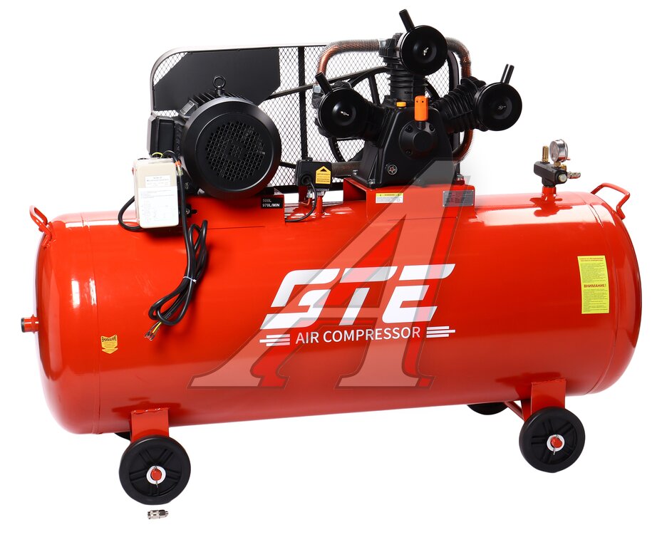 Компрессор поршневой ременной 380В 970л/мин. ресивер-500л GTE, , фото 1 Изображение 1, GTE-MR4500970A Компрессор поршневой ременной 380В 970л/мин. ресивер-500л GTE