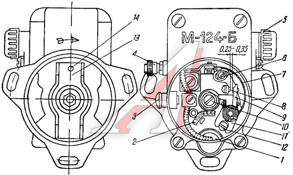 Зажигание пд 10. М124б3 магнето схема. Магнето м-124б схема. Магнето м124 схема. Магнето тракторное м124б3.