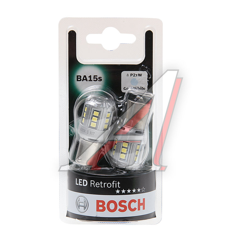 Лампа светодиодная 12V P21W BA15S 6000K блистер (2шт.) Retrofit BOSCH