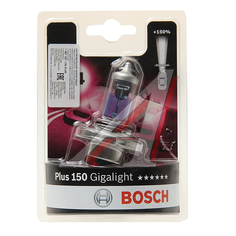 Лампа 12V H4 6055W P43t +150% блистер (1шт.) Gigalight BOSCH