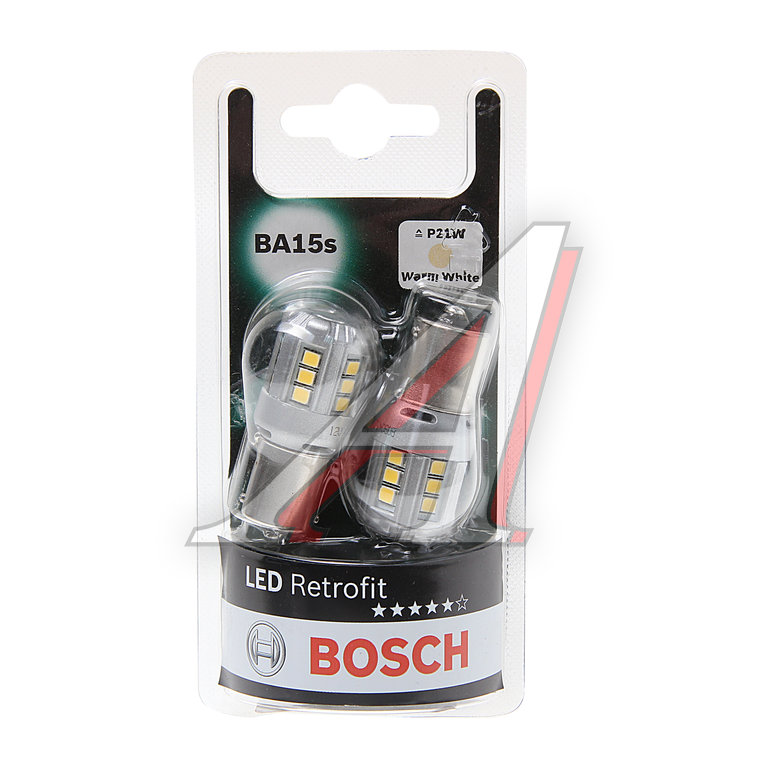 Лампа светодиодная 12V P21W BA15S 4000K блистер (2шт.) Retrofit BOSCH