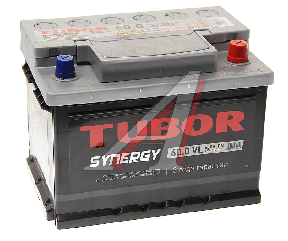 Аккумулятор TUBOR Synergy 60Ач обратная полярность, низкий