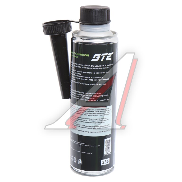 Очиститель топливной системы бензин 335мл в бак на 40-60л GTE, , фото 2 Изображение 2, GTE-OT300B Очиститель топливной системы бензин 335мл в бак на 40-60л GTE