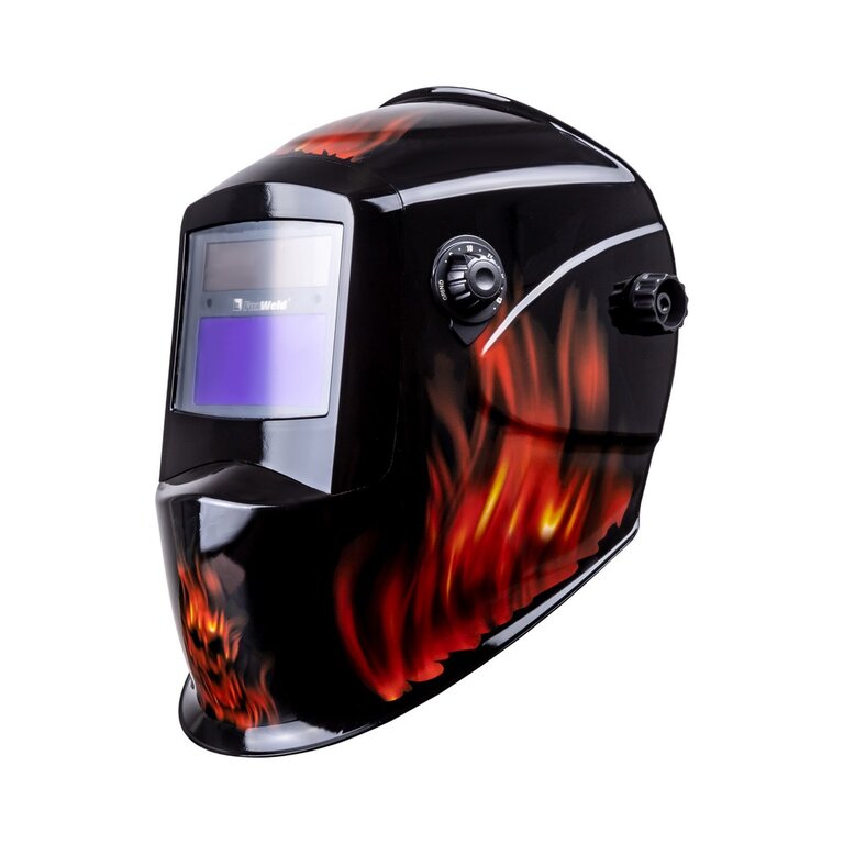 Маска сварщика регулировка затемнения (хамелеон) Огонь FOXWELD, 3467, фото 1 Изображение 1, КОРУНД-2 (ф-р 7100V) Маска сварщика регулировка затемнения (хамелеон) Огонь FOXWELD