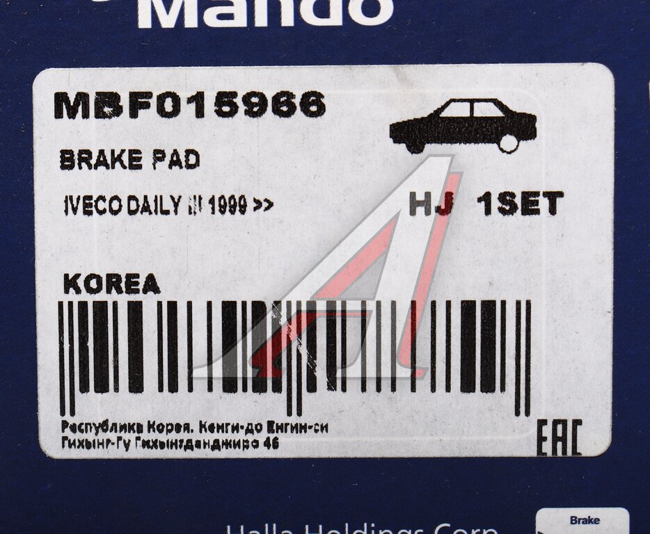 Колодки тормозные NISSAN Cabstar (06-) передние (с датчиком) (4шт.) MANDO, GDB1610, 42536101, фото 6 Изображение 6, MBF015966 Колодки тормозные NISSAN Cabstar (06-) передние (с датчиком) (4шт.) MANDO