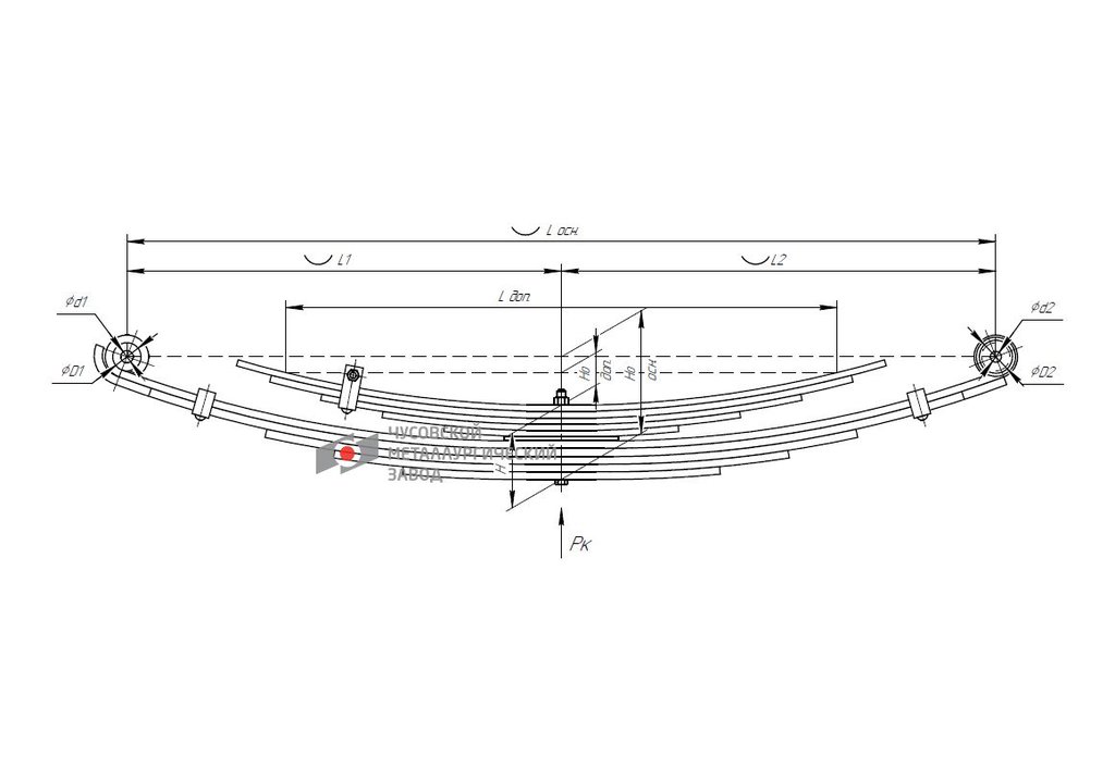 Рессора ISUZU NMR 85 задняя (10 листов) L=1362 ЧМЗ SPRINGER