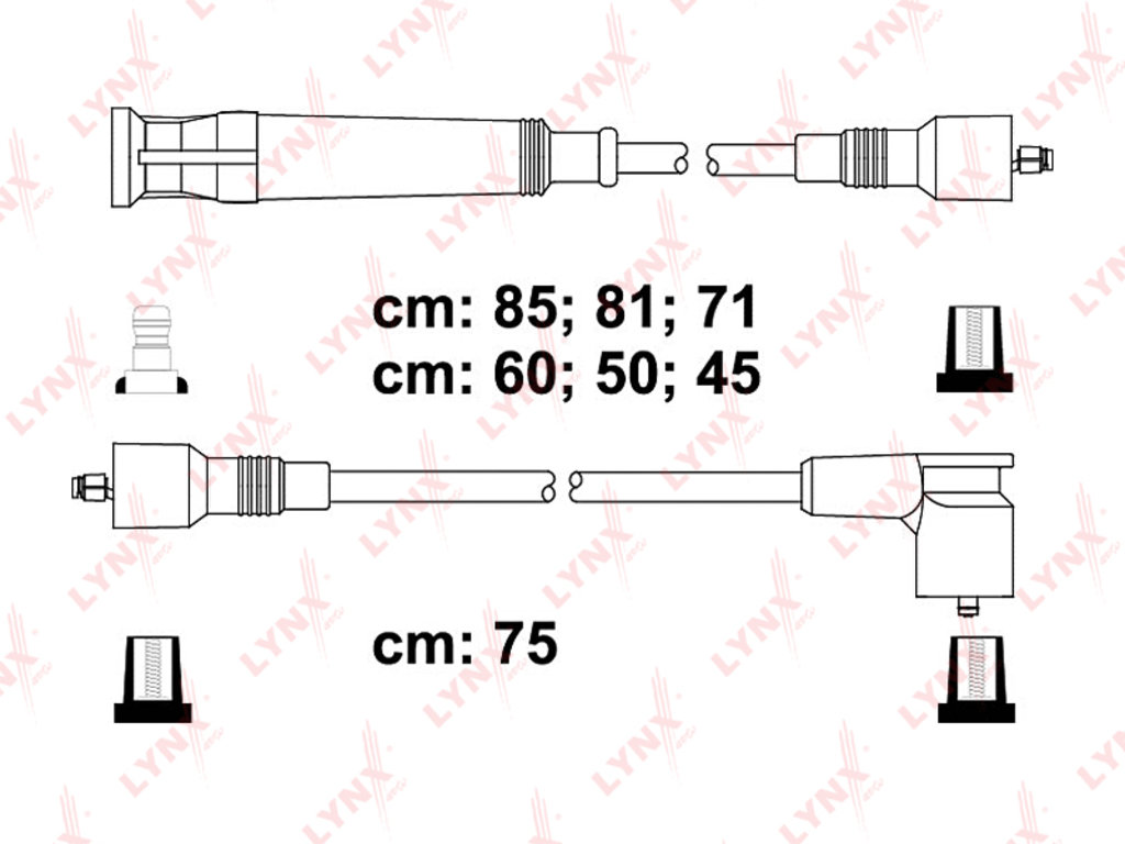 Провод высоковольтный BMW 5 (E28, E34) (2.02.5) комплект LYNX