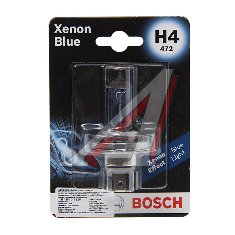 Лампа 12V H4 6055W P43t блистер (1шт.) Xenon Blue BOSCH