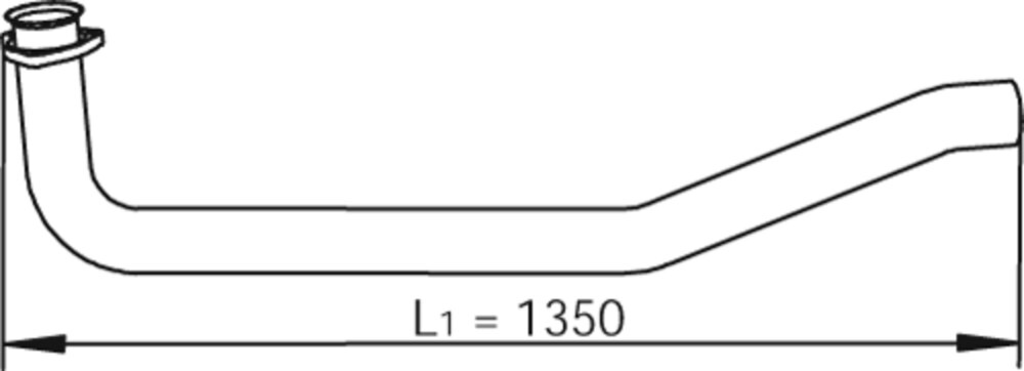 Труба приемная глушителя L2000 с треугольным фланцем (дв.D0824LFL,D0826LF), 47146, DINEX