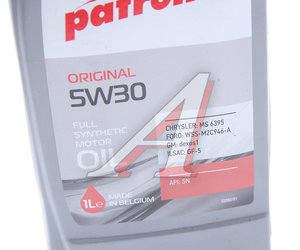 Изображение 2, 5W30 1L ORIGINAL Масло моторное PATRON 5W30 п/синт. ACEA C2 API SN/CF 1л